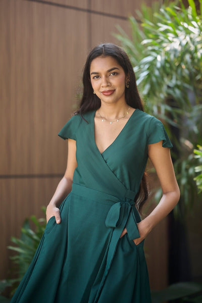 Emerald Wrap Dress